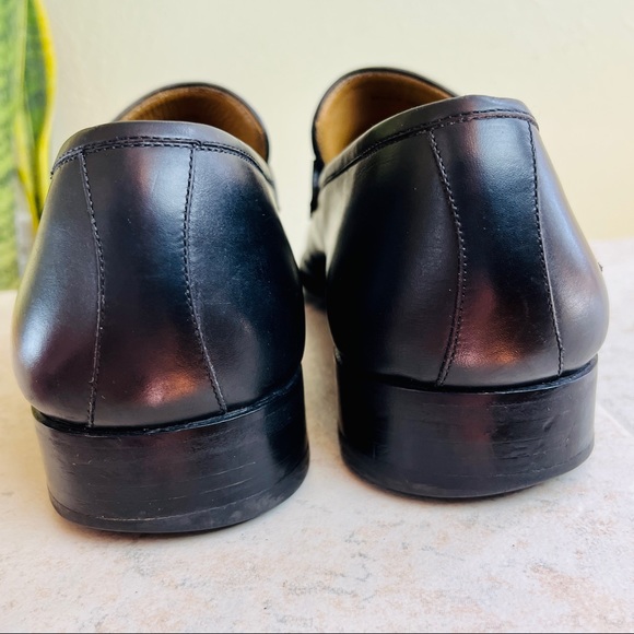 MAGNANNI Black Horse Bit Leather Loafers Dress Shoes Slip On 9 M - Picture 8 of 13